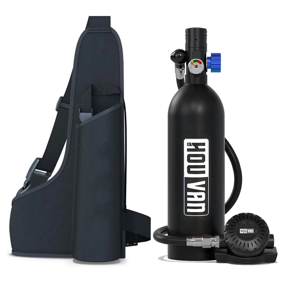 HOUVAN 1L Scuba tank for approximately 75 breaths underwater,compact and portable,suitable for outdoor travel,Unisex,gift choice