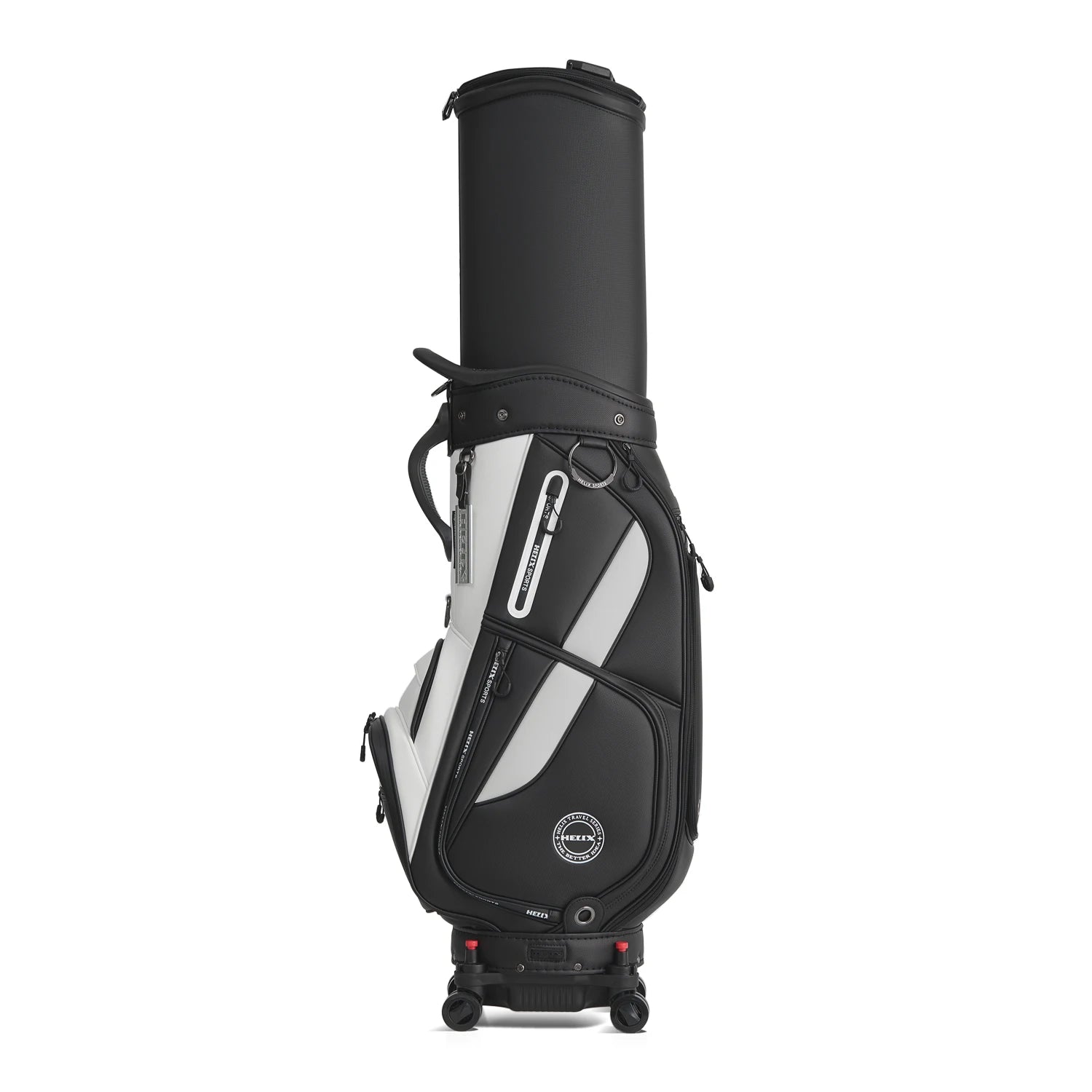 HELIX Golf Bag with 4 Wheels and Protective Retractable Cover Golf Travel Bag Durable