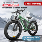 Moobelo M1 2000W Dual-Motor E-Bike 48V 22.4ah Fat Tires Full Suspension CE Certified US Warehouse Snow Beach Urban Riding Ebike
