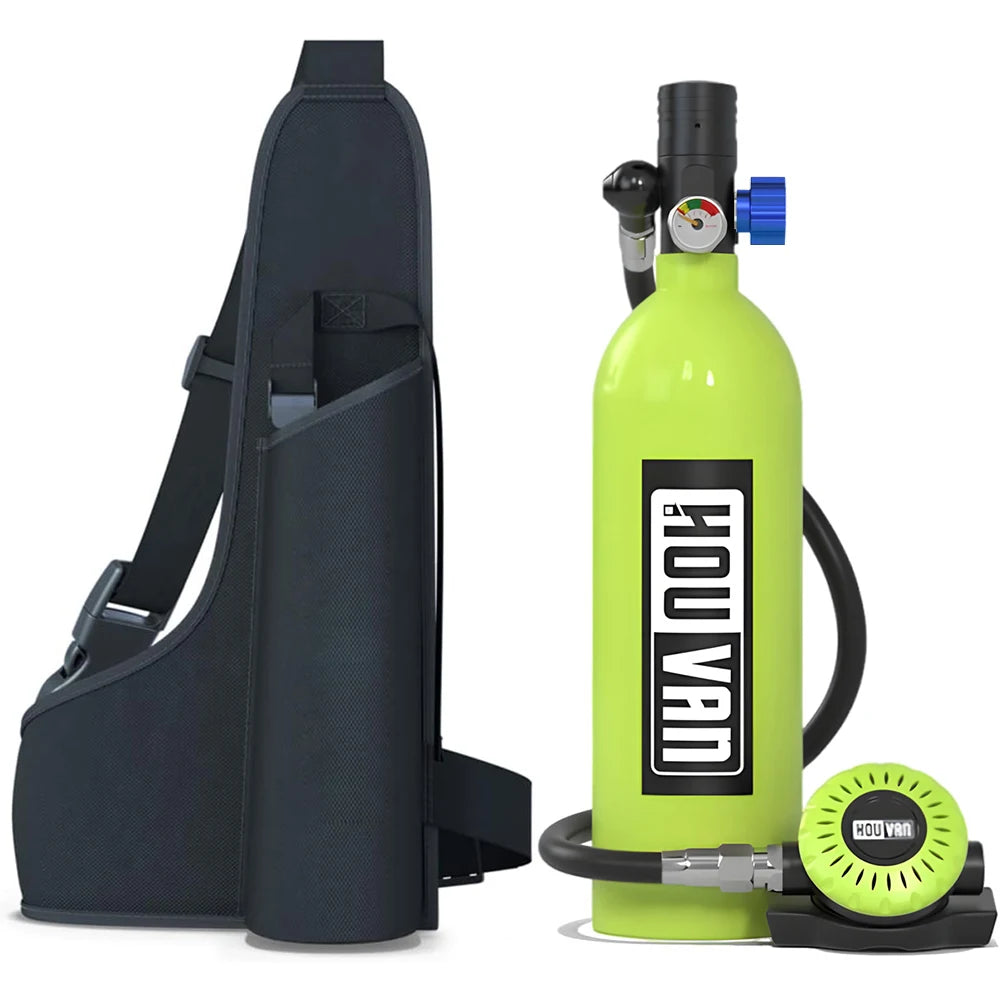 HOUVAN 1L Scuba tank for approximately 75 breaths underwater,compact and portable,suitable for outdoor travel,Unisex,gift choice