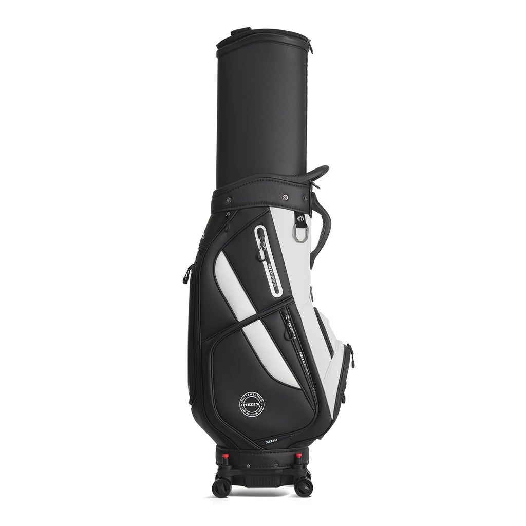 HELIX Golf Bag with 4 Wheels and Protective Retractable Cover Golf Travel Bag Durable