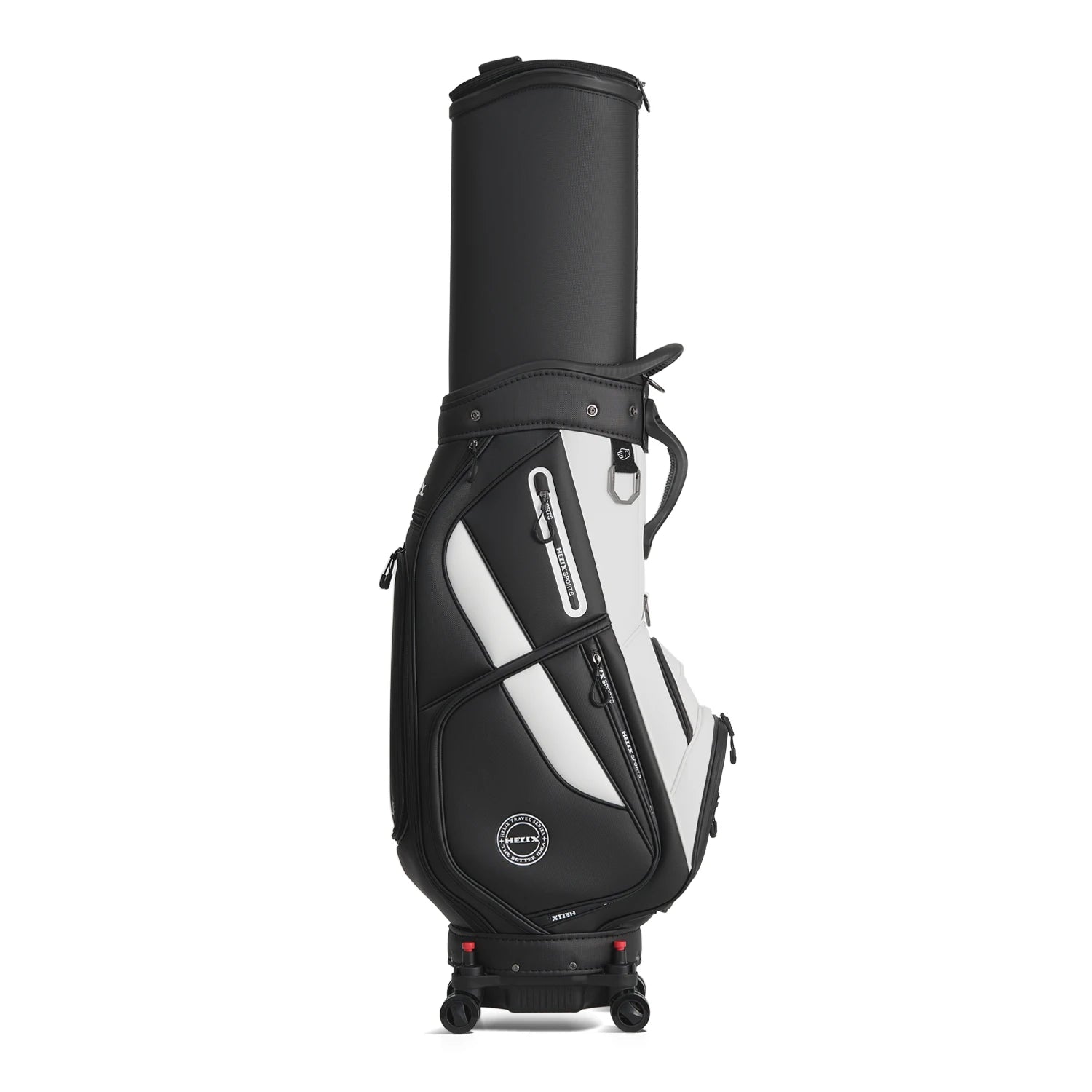 HELIX Golf Bag with 4 Wheels and Protective Retractable Cover Golf Travel Bag Durable