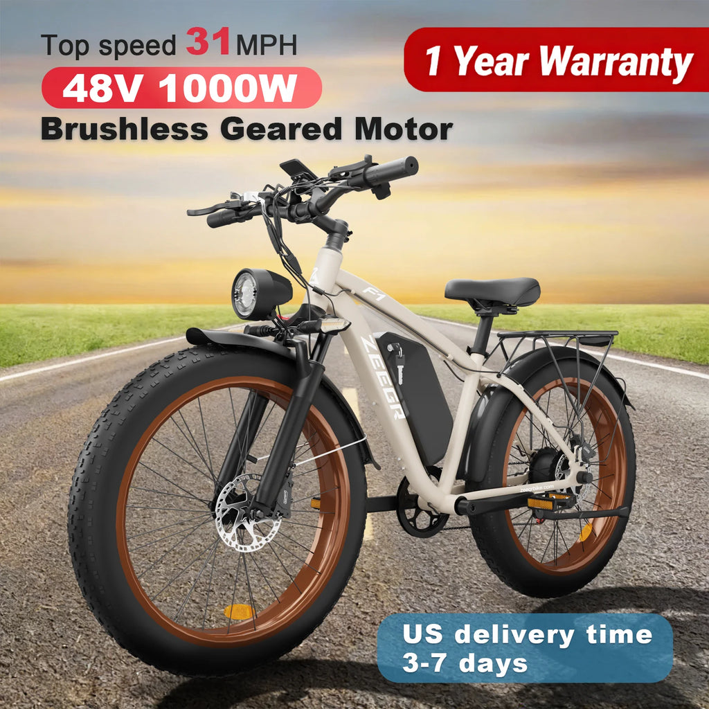 Moobelo M1 2000W Dual-Motor E-Bike 48V 22.4ah Fat Tires Full Suspension CE Certified US Warehouse Snow Beach Urban Riding Ebike