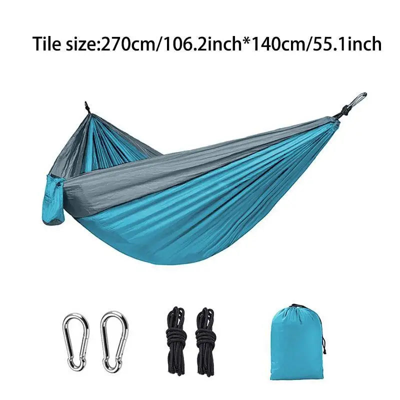 Ultralight portable hammock with steel clips & tree straps, lightweight backpack hammock for camping, hiking, backyard & outdoor