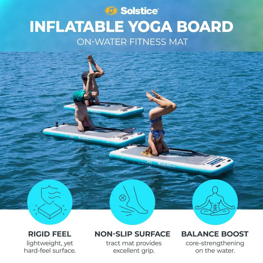 Sol Fit Inflatable StandUp Paddleboard amp Aquatic Fitness Mat with 710 NonSlip Traction Pad Floating Exercise Platform for Yog