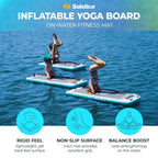 Sol Fit Inflatable StandUp Paddleboard amp Aquatic Fitness Mat with 710 NonSlip Traction Pad Floating Exercise Platform for Yog
