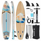 10.6 Ft Inflatable Stand Up Paddle Board 450LBS Capacity Wide SUP With Premium Accessories Camera Mount Non-Slip Deck Backpack
