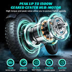 TST R002S 1500W e-bike, 20" fat tires, 60-mile range, 28MPH, 48V 15Ah battery, for all terrains.