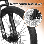 24/26 Inch Mountain Bike Full Suspension, 21 Speed Mountain Bicycle with Steel Frame and Double Disc Brakes, MTB Bike for Kids, Teenagers Adult Men Women