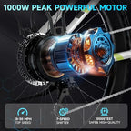 SISIGAD M728 Electric Bike for Adults - 1000W | 25MPH | 720Wh/48V | 40 Miles Electric Bike - 27.5" Tire All Terrain Dirt Ebike.