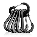 6Pcs Outdoor Carabiner Keychain D Shape Carabiner Spring Snap Clip Multifunctional Fishing Climbing Acessories