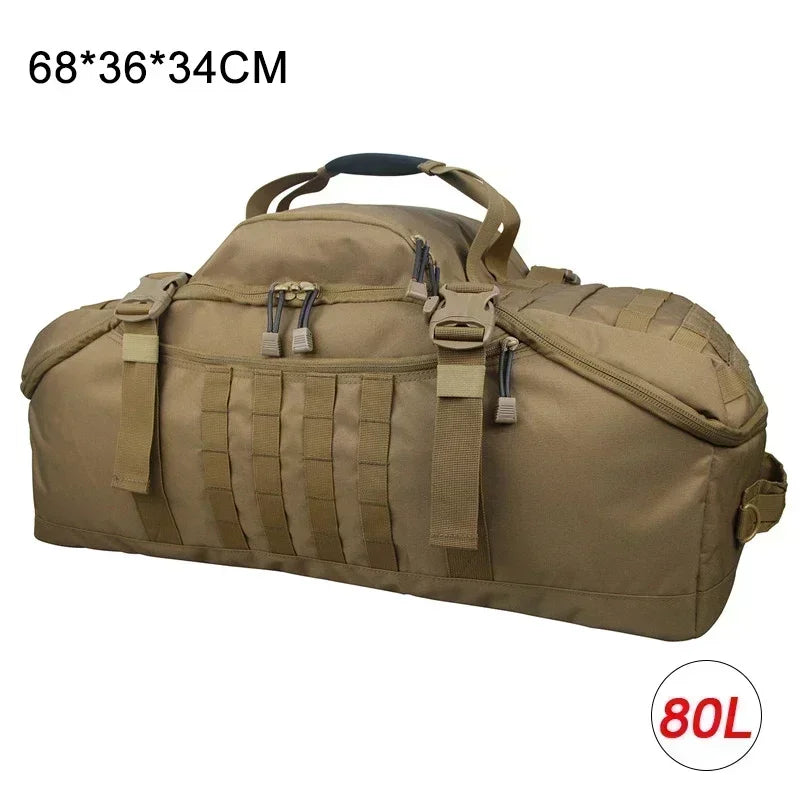 LQARMY 30L 45L 80L Sport Travel Bag Molle Tactical Backpack Gym Fitness Bag Large Duffle Bags for Camping Hunting Fishing