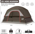 Tents for Camping 6 Person Tent Waterproof Windproof Double Layer Family Camping Tent, Easy Setup