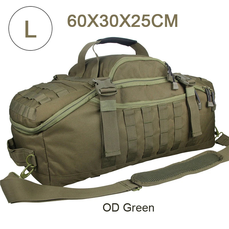 LQARMY 30L 45L 80L Sport Travel Bag Molle Tactical Backpack Gym Fitness Bag Large Duffle Bags for Camping Hunting Fishing