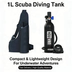 HOUVAN 1L Scuba tank for approximately 75 breaths underwater,compact and portable,suitable for outdoor travel,Unisex,gift choice
