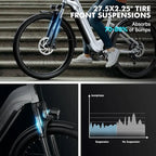 SISIGAD M728 Electric Bike for Adults - 1000W | 25MPH | 720Wh/48V | 40 Miles Electric Bike - 27.5" Tire All Terrain Dirt Ebike.