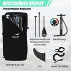 WKERSIY paddle board surfboard stand 11ft Grey Inflatable SUP Board All-Water Performance Series Neutral-Tone Versatility Pro-G