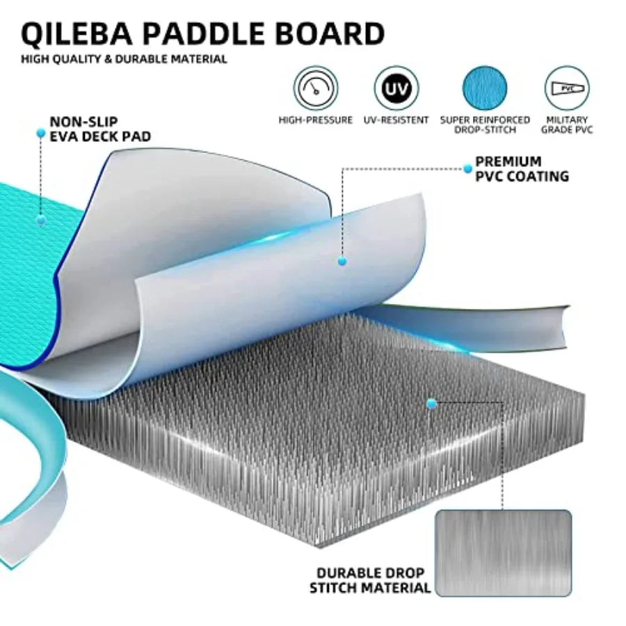 Inflatable SUP Stand-Up Paddle Boards for All Skill Levels 10'4'' Ultra-Light Paddleboard with Durable SUP Accessories Fins Pad