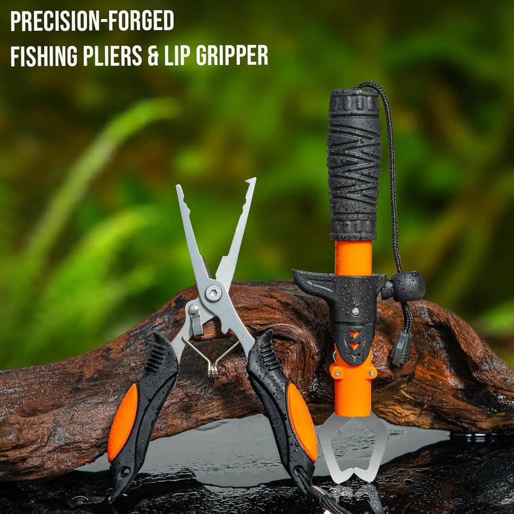 Fishing Rod and Combo with Backpack, Telescoping Fishing Pole Spinning Kit with Fishing Lures, Pliers