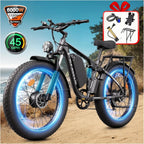 FENGQS Q8PLUS 60V 6000W adult electric bicycle, long range 45 mph high-speed wide tire fully shock-absorbing mountain bike