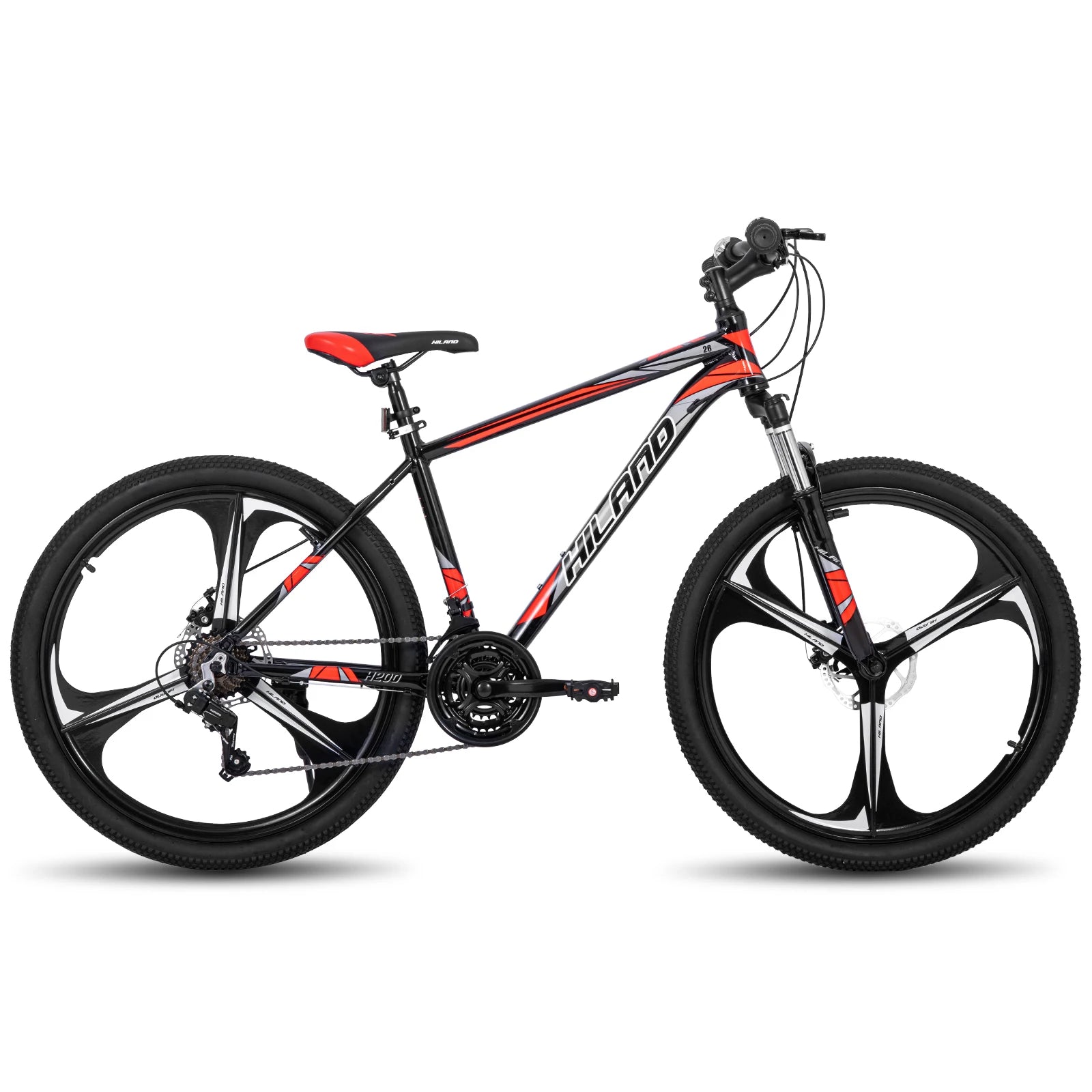 Hiland Mountain Bike,Shimano 21 Speeds Drivetrain,Aluminum Frame 26 Inch Wheels, with Disc-Brake for Men Women