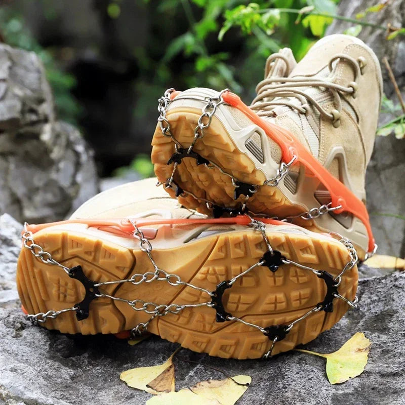 10 Teeth Ice Gripper Spike Shoes Winter Outdoor Hiking Mountain Climbing Ice Snow Crampons Anti-slip Shoe Covers Snow Shoes Grip