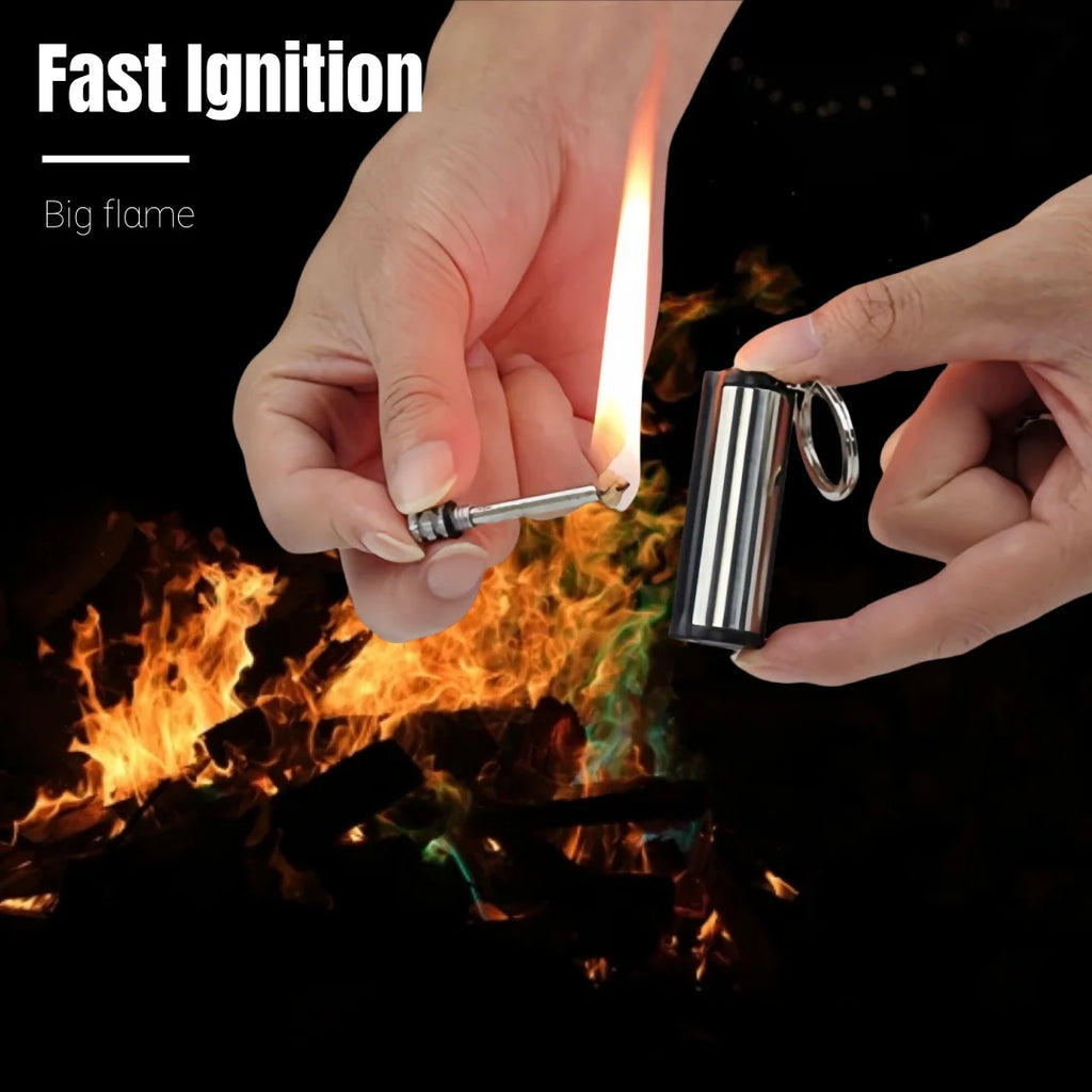 5PCS Metal Fuel Lighters, Emergency Rescue Multifunctional Keychains, Fire Starters, Outdoor Camping Equipment Tools