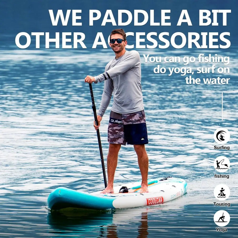 Dolphin 118 Inflatable StandUp Paddle Board, 490Lbs Capacity SUP Board with 34 Extra Wide, Fishing Paddleboard with Accessories