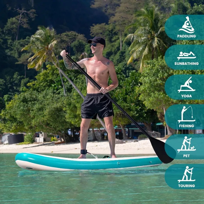 Lite Inflatable Paddle Board Stand Up Paddle Boards, Ultra Light Paddleboard for Adult Wide Stable Design Sup with Accessories