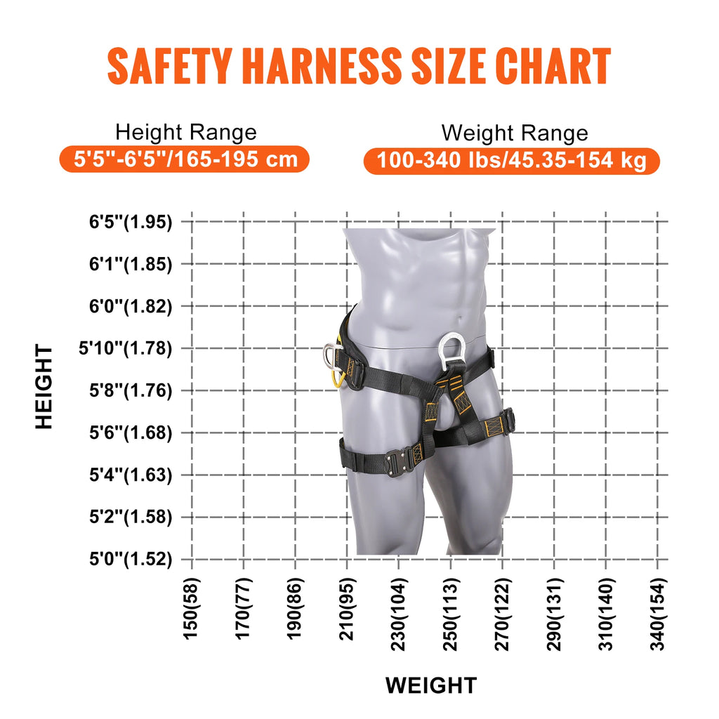 SucceBuy Half Body Safety Harness 340 lbs for Rock Climbing