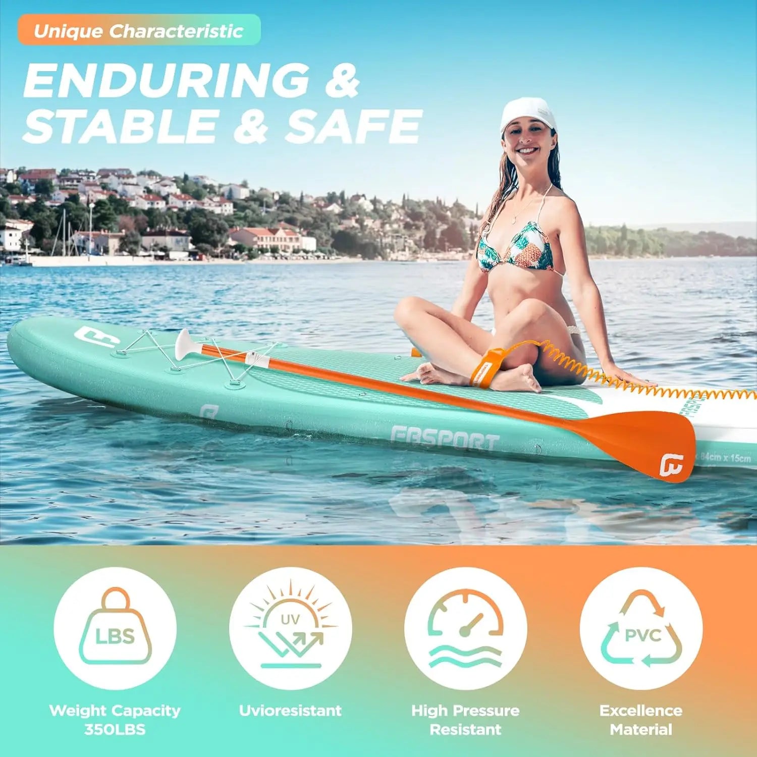 11' Premium Stand Up Paddle Board, Yoga Board with SUP Accessories & Carry Bag | Wide Stance, Surf
