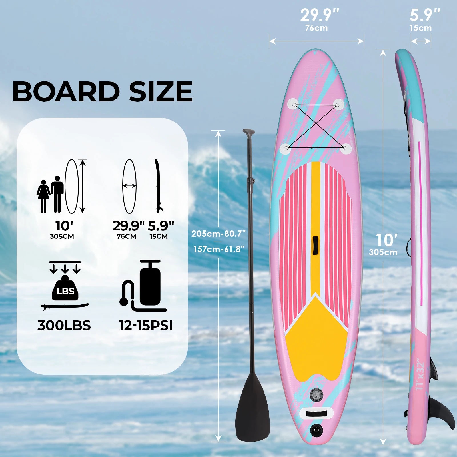 Stand Up Paddle Board Ultra-Light Inflatable Paddleboard with SUP Accessories for Adults & Youth of All Skill Levels