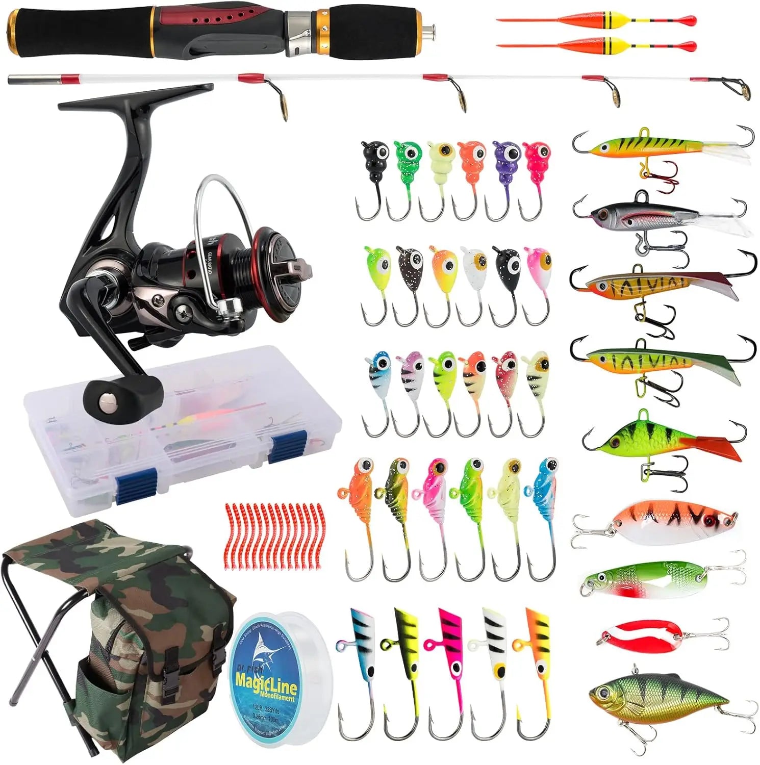 Complete Ice Fishing Rod Reel Combo Kit
