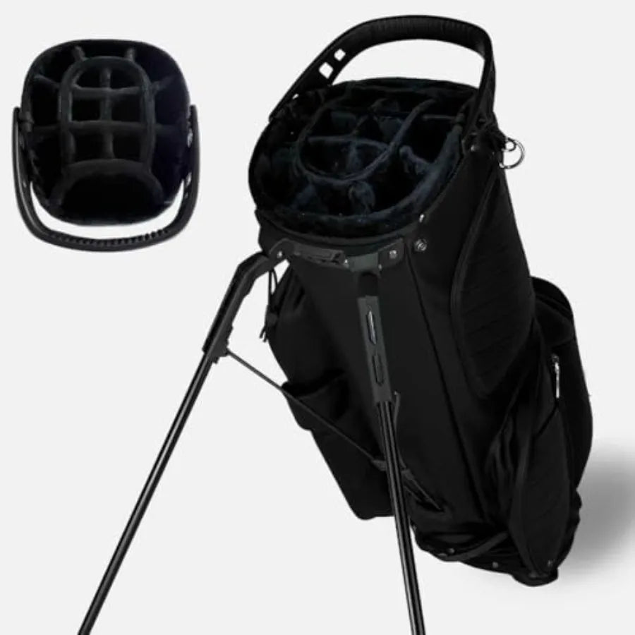 Upgraded Hybrid Luxury Golf Stand Bag, Tour Grade Synthetic Leather w/ScratchGuard, 14 Way Dividers, 2 Cooler Pockets