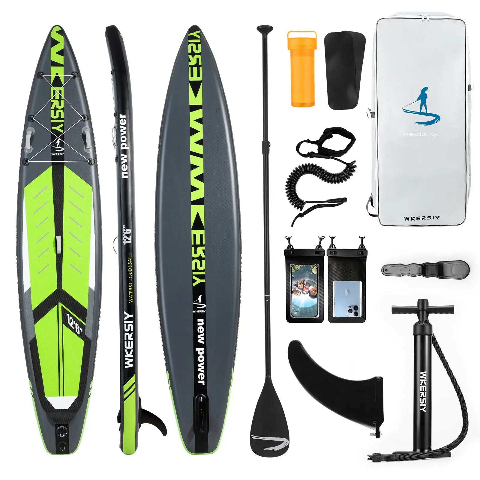 WKERSIY Surfboards Surfboard Paddle Board 12ft6in Green stand up paddleboard Padel inflatable Paddle Wholesale Tabla Surf Water