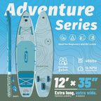 12’×35"/39" Extra Wide Paddle Board, One-Stop Premium SUP Board Accessories, Tailored 5 Fins, Stable Inflatable Stand