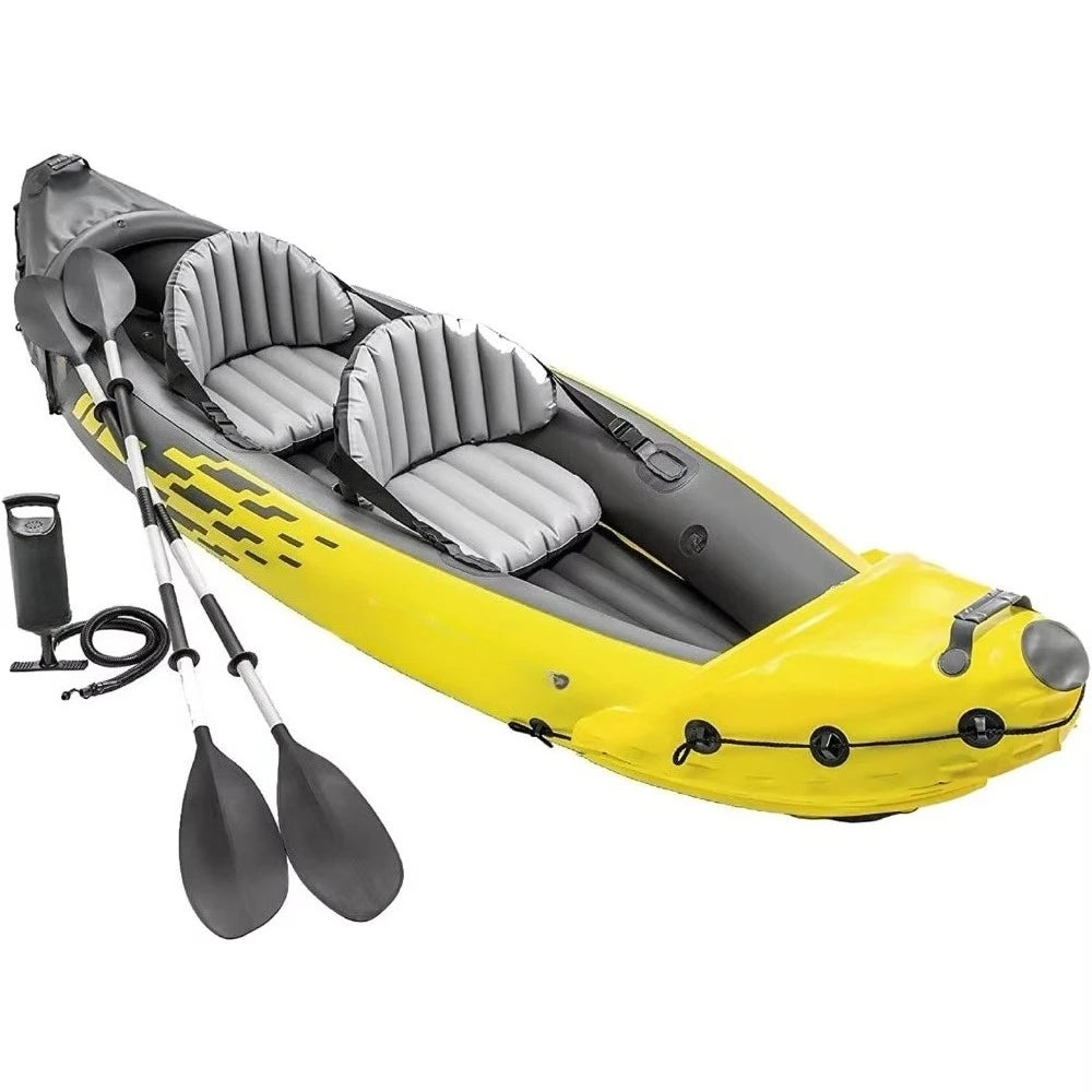 Unique features upgrade !K2 Inflatable Kayak Set: Includes Deluxe 86in Aluminum Oars and High-Output Pump