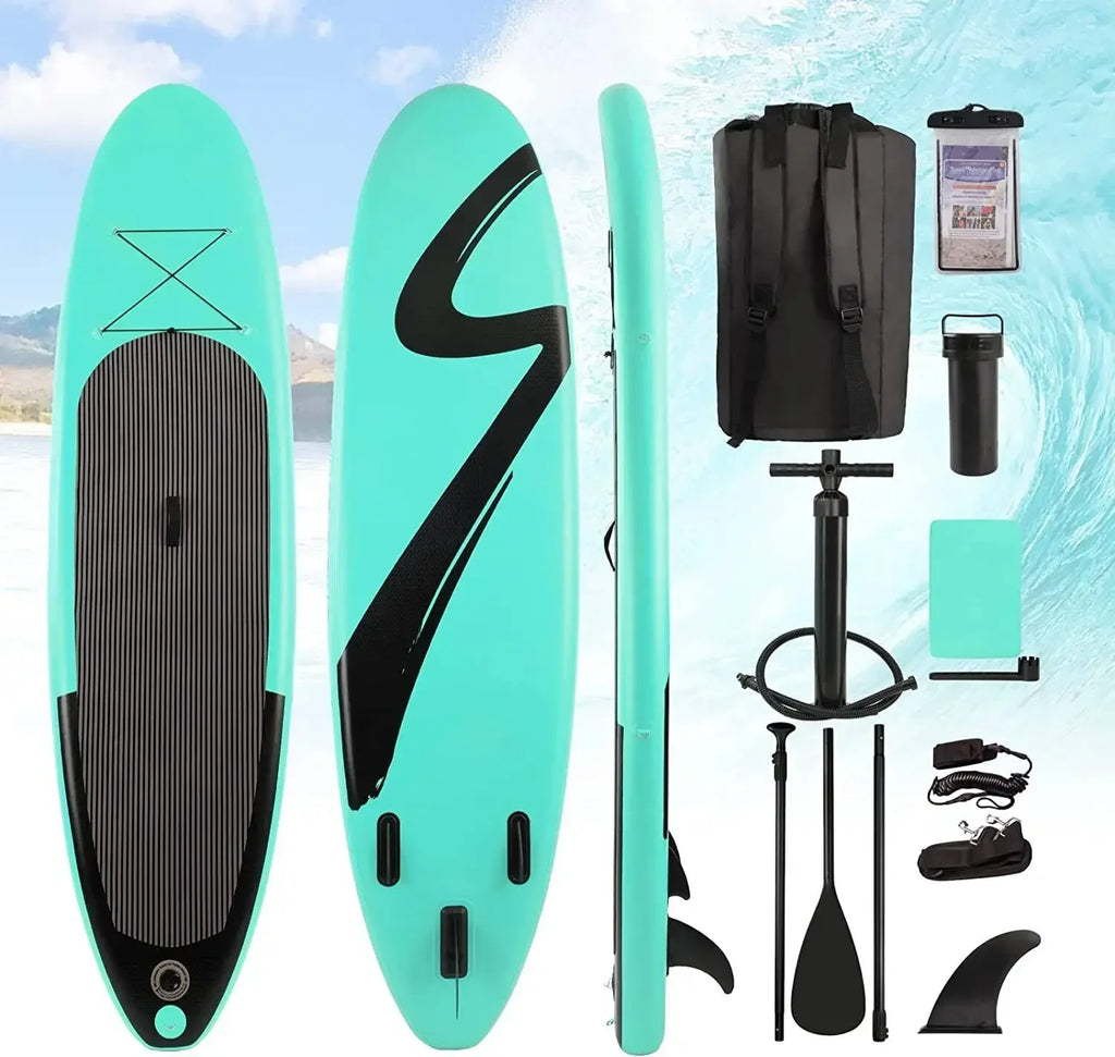 305CM Inflatable Stand Up Paddle Board  Non-Slip Deck W/ Complete Kit 15.5cm Thick Sub Board Paddle Surf Hinchable