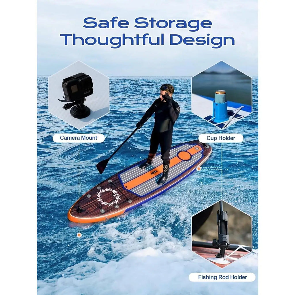 Extra Wide Inflatable Paddle Board, 11' x 34" x 6" Stand Up Paddle Board for Adults, SUP Accessories with Camera Mount