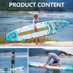 Dolphin 118 Inflatable StandUp Paddle Board, 490Lbs Capacity SUP Board with 34 Extra Wide, Fishing Paddleboard with Accessories
