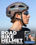 Road Bike Helmet Adult Men Women with Detachable Magnetic Rear Light, Bicycle Helmet Adjustable