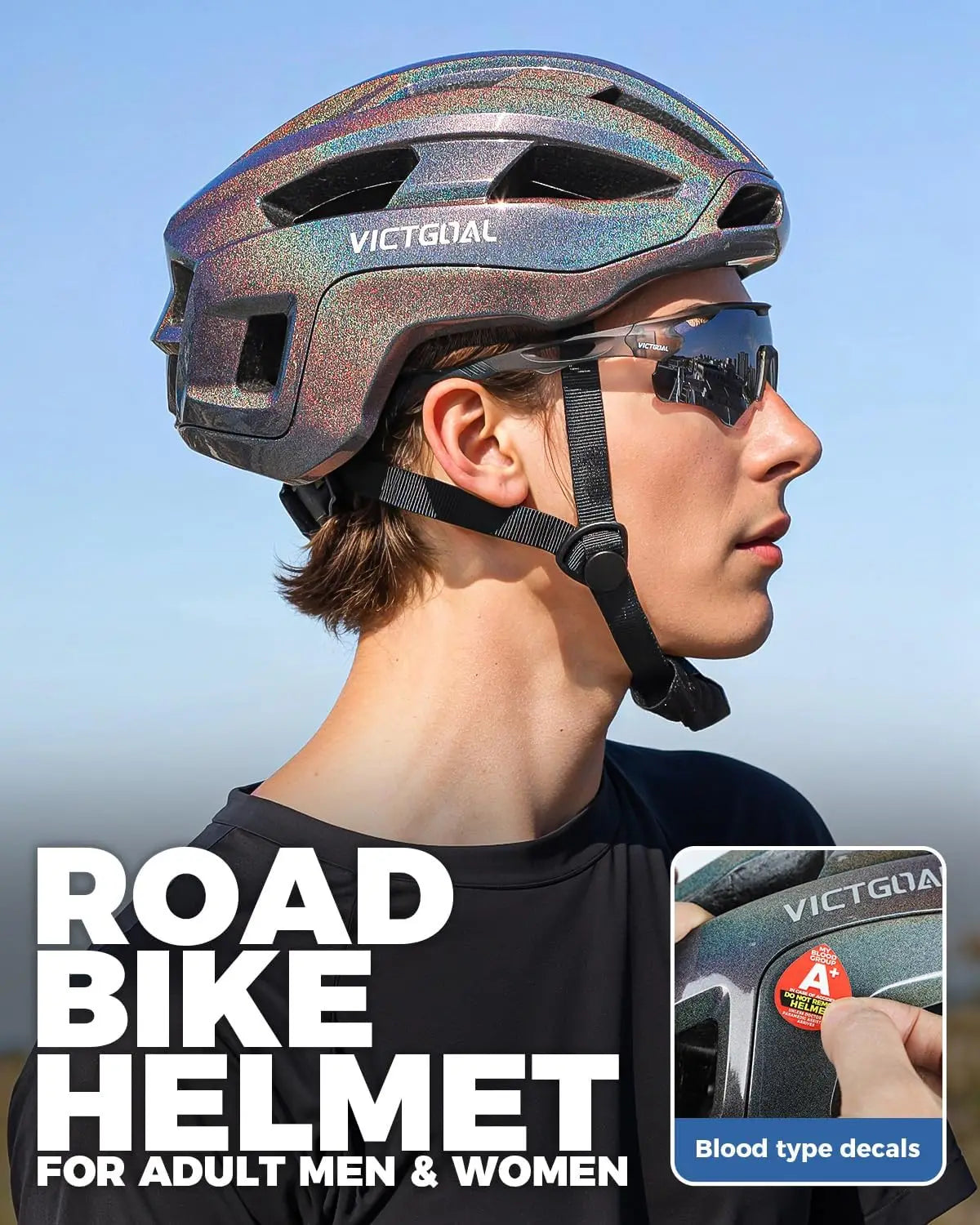 Road Bike Helmet Adult Men Women with Detachable Magnetic Rear Light, Bicycle Helmet Adjustable