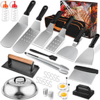 29PC Griddle Accessories Set Heavy Duty BBQ Tools Camping Grilling Kit