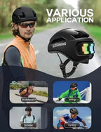 Bike Helmet with Light - Bike Helmet with DIY LED Screen for Scooter, Bicycle, Skateboard - LED