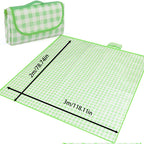 Waterproof Picnic Mat  - Ins Style Outdoor Blanket, Portable, Dirt-Proof, for Beach, Camping, Park, Easy Fold (Blue/Checke