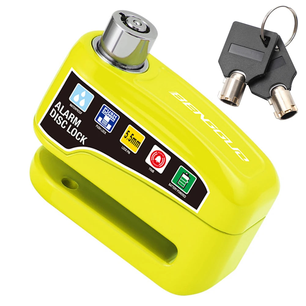 Bicycle Alarm Disc Brake Electric Lock Anti Theft Motorcycle Alarm Brake Rotor Padlock Waterproof Motorcycle Bike Accessories