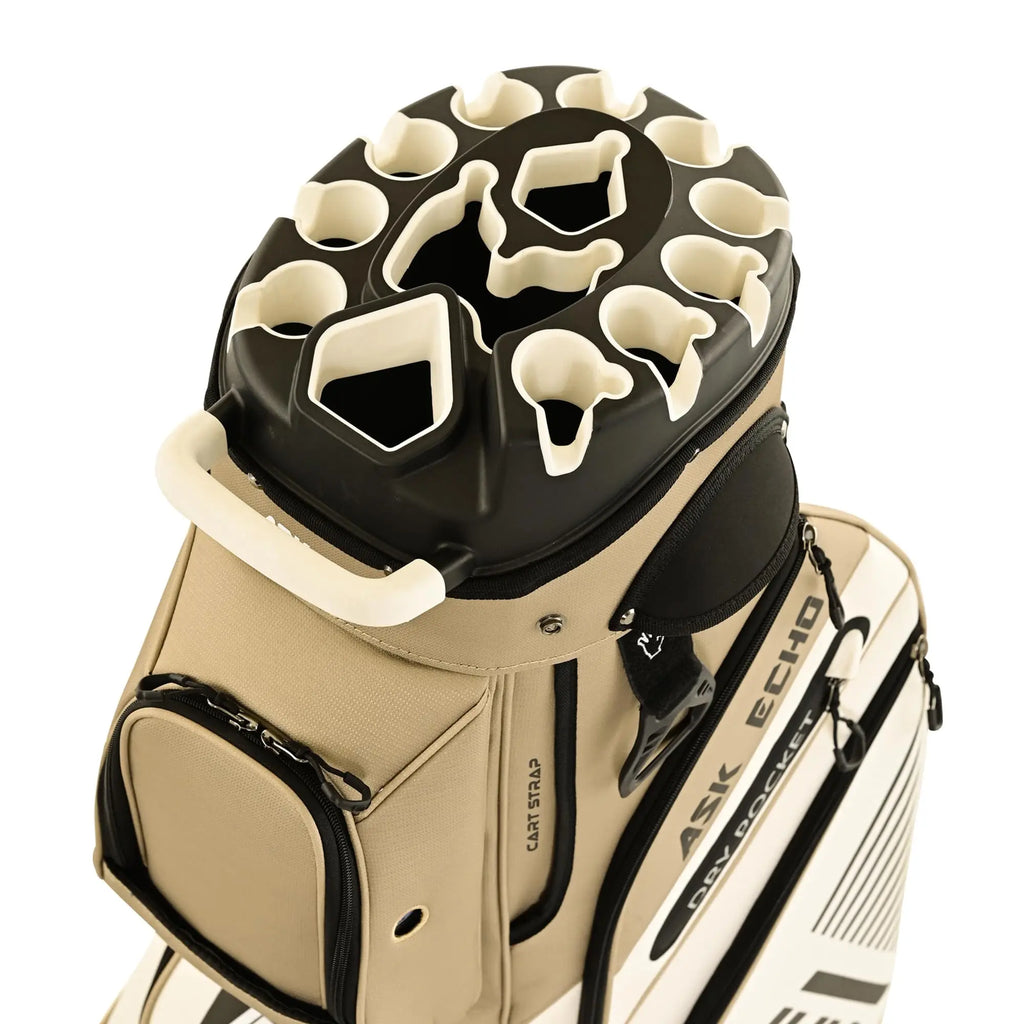 ASK ECHO T-Lock Golf Cart Bag with 14 Way Organizer Divider Top, Premium Cart Bag with Handles and Rain Cover, for Men