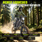 1000W Mountain Ebike 48V 15Ah Lithium Battery 31MPH Max Speed 65Miles Long Range Adult Off Road Electric Mountain Bike 20 inch