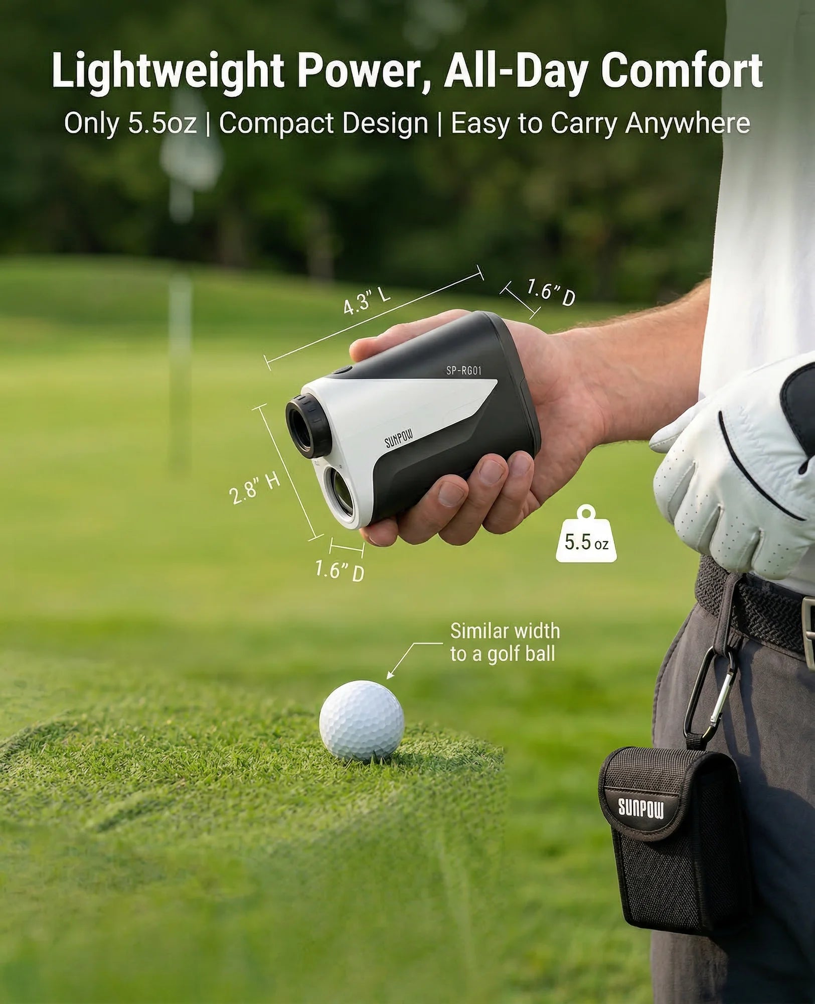 Golf Rangefinder with Slope -1000 Yards Range Finder with Flag Pole Locking Vibration-7X Magnification Rechargeable Golf Range Finders for Hunting