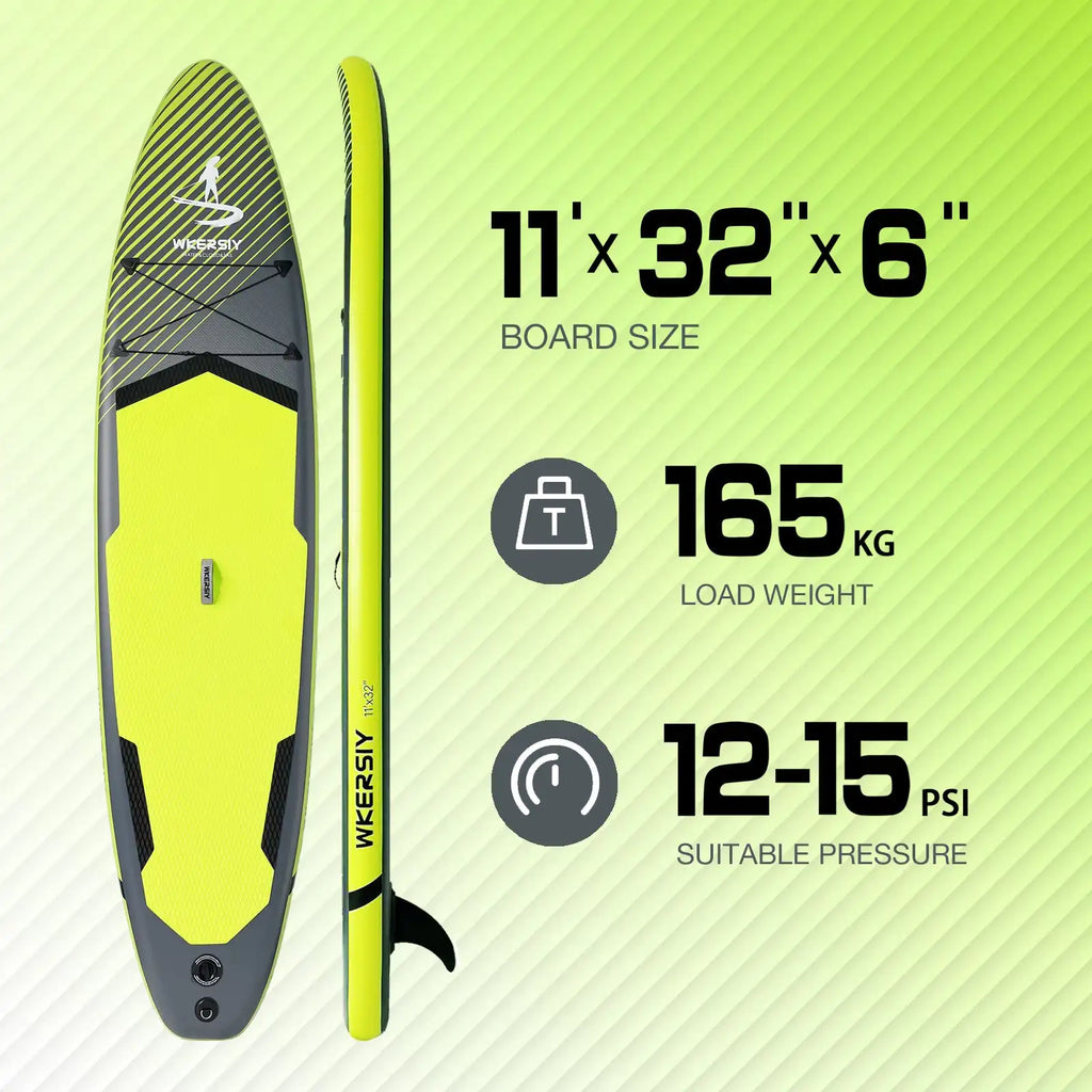Surfboards paddle board surfboard inflatable 11ft Black Inflatable SUP Board | All-Water Performance Series Classic Versatility